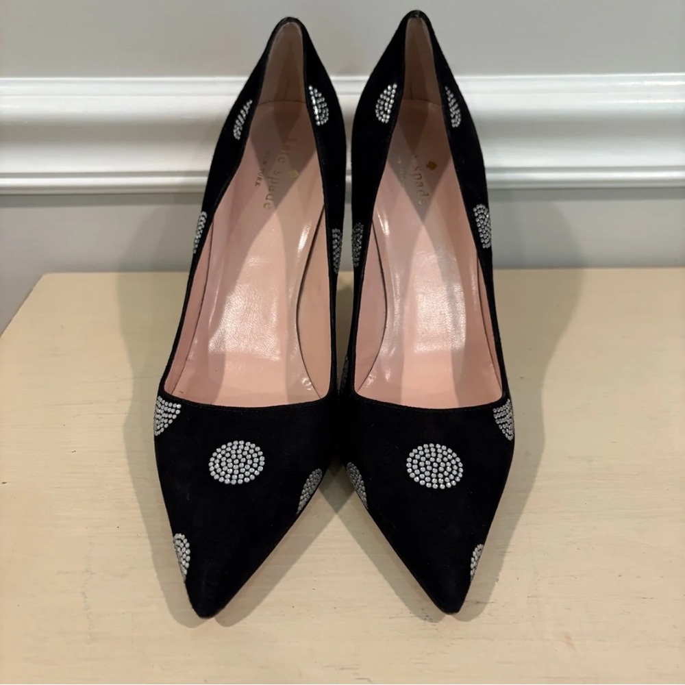 Kate Spade Black Crystal Embellished Heels